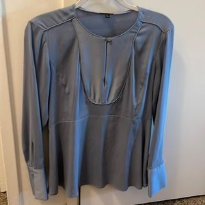 Ann Taylor Pastel Blue Peplum Blouse Size XS